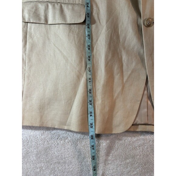 Andrew Fezza Men’s Classic Fit Blazer Jacket 50 L Beige Linen Sport Coat - Picture 9 of 16